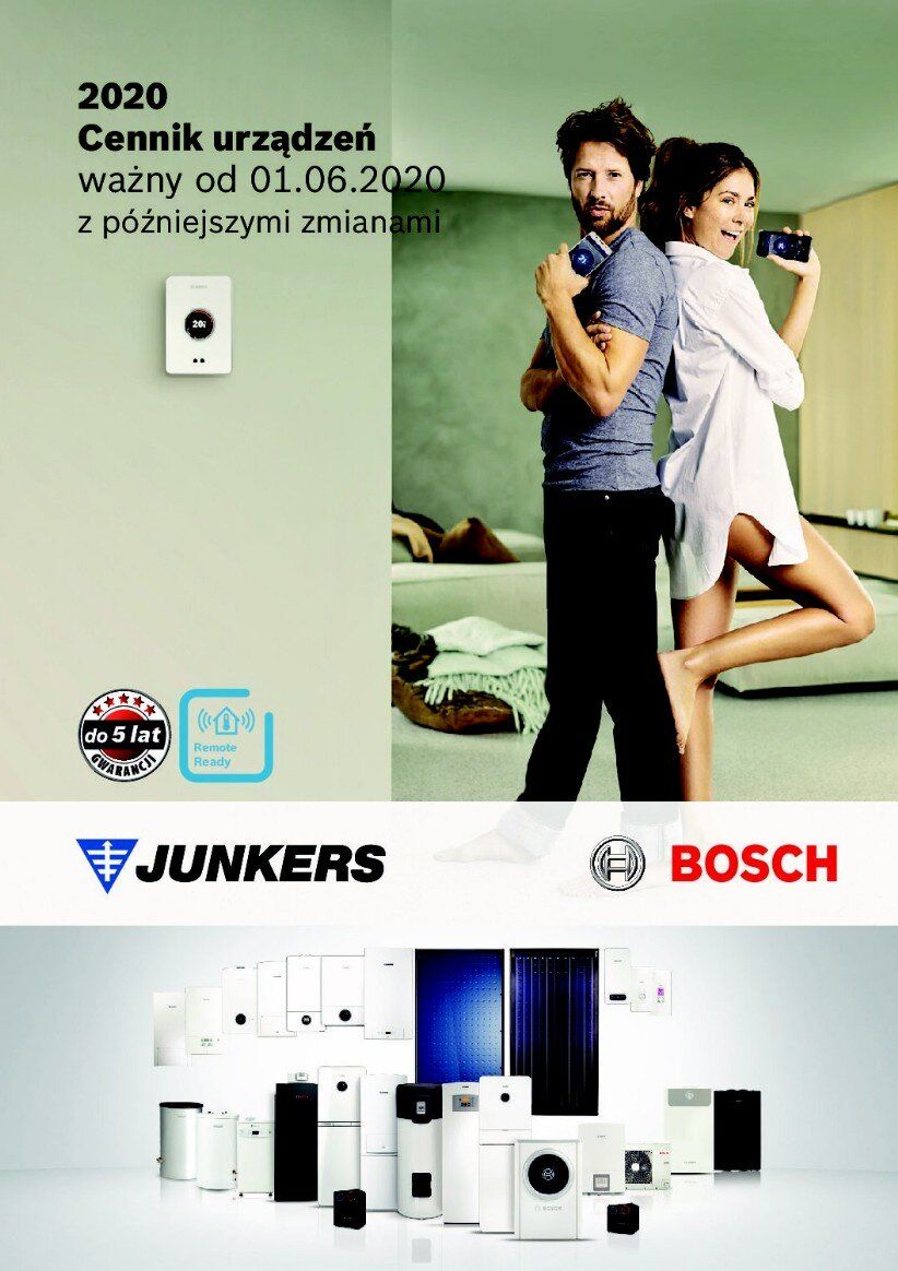 Cennik Junkers Bosch 2020 kotły gazowe pompy ciepła serwis kotłów gazowych Poznań